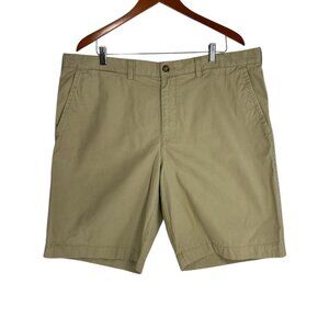 TOMMY HILFIGER Chino Shorts Mens Sz 40" Tan Khaki Classic Fit 100% Cotton Preppy